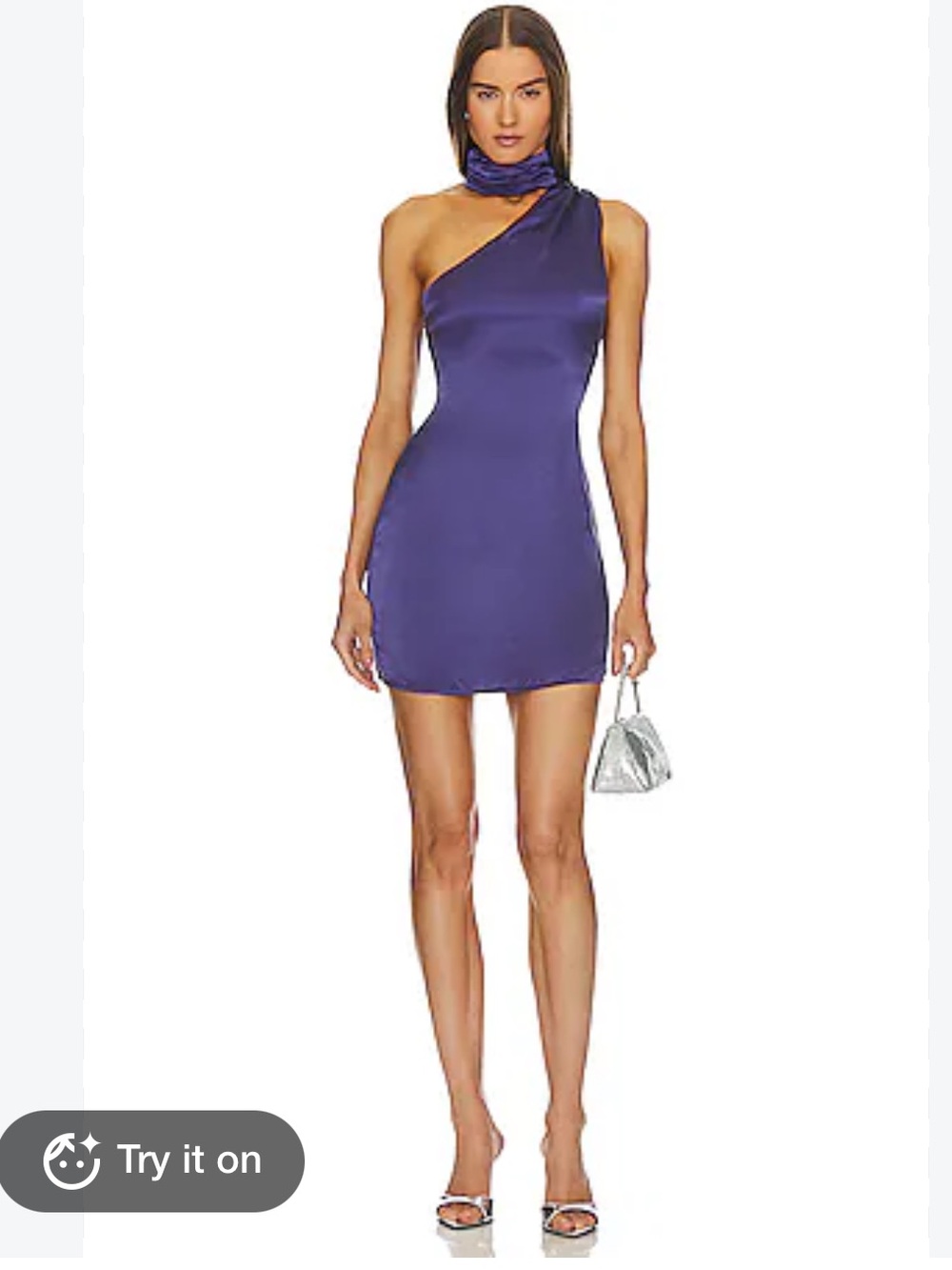 ELLIATT Rowen Silk Mini Dress in Grape Purple Size M